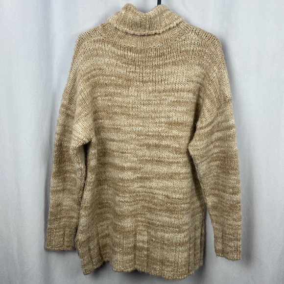 MUS & BOMBON Mahogany Wool Sweater Beige Turtleneck - Size Large - Picture 11 of 12